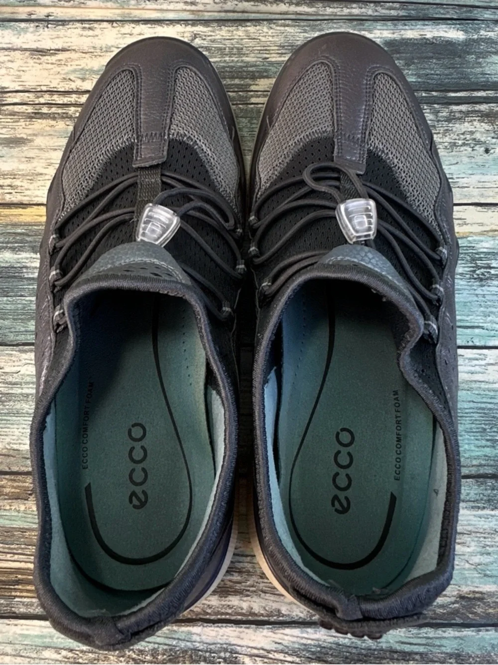 Ecco Lynx Sneaker Womens 9-9.5 Pewter Gray Leather Tennis Athletic Casual Shoe